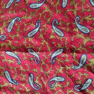 Patricia Dumont Vintage Scarf Paisley Square Red White Blue Yellow